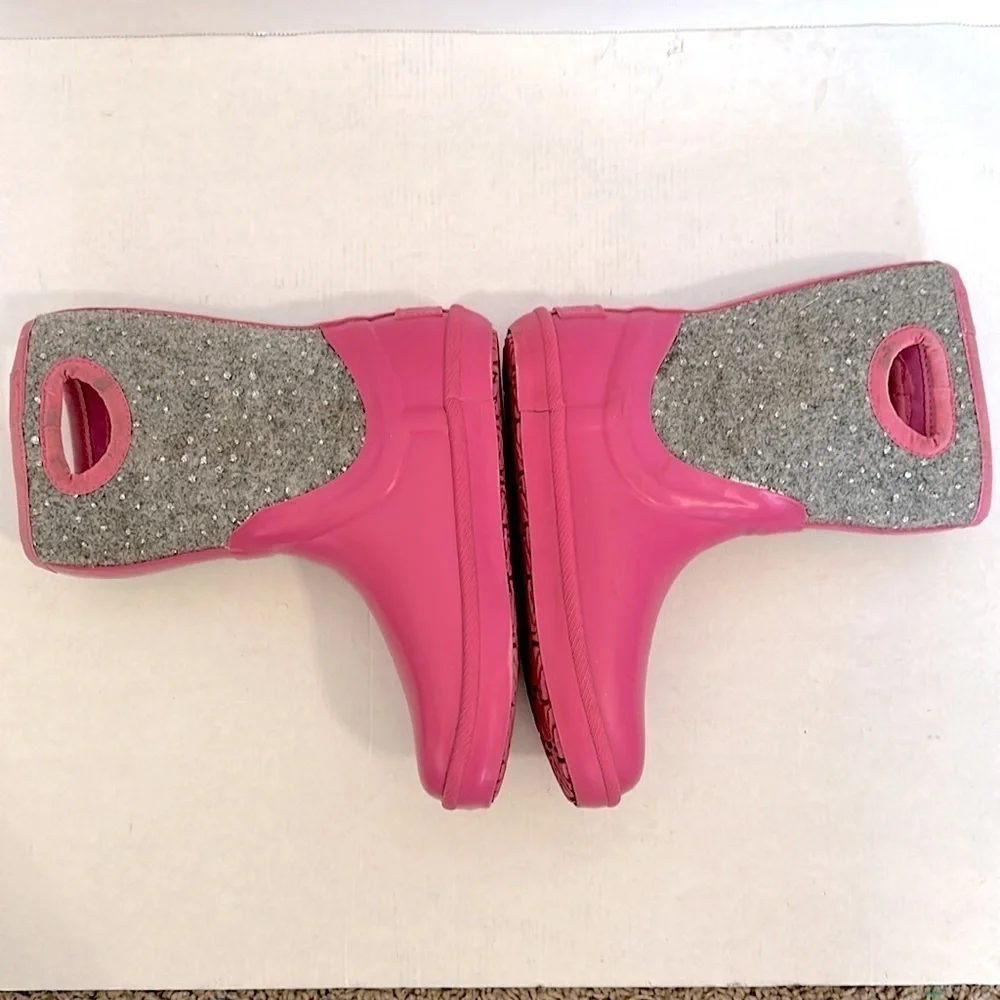 Youth UGG Kex Sparkle Pink Azalea Rain boots size 2 youth Like New